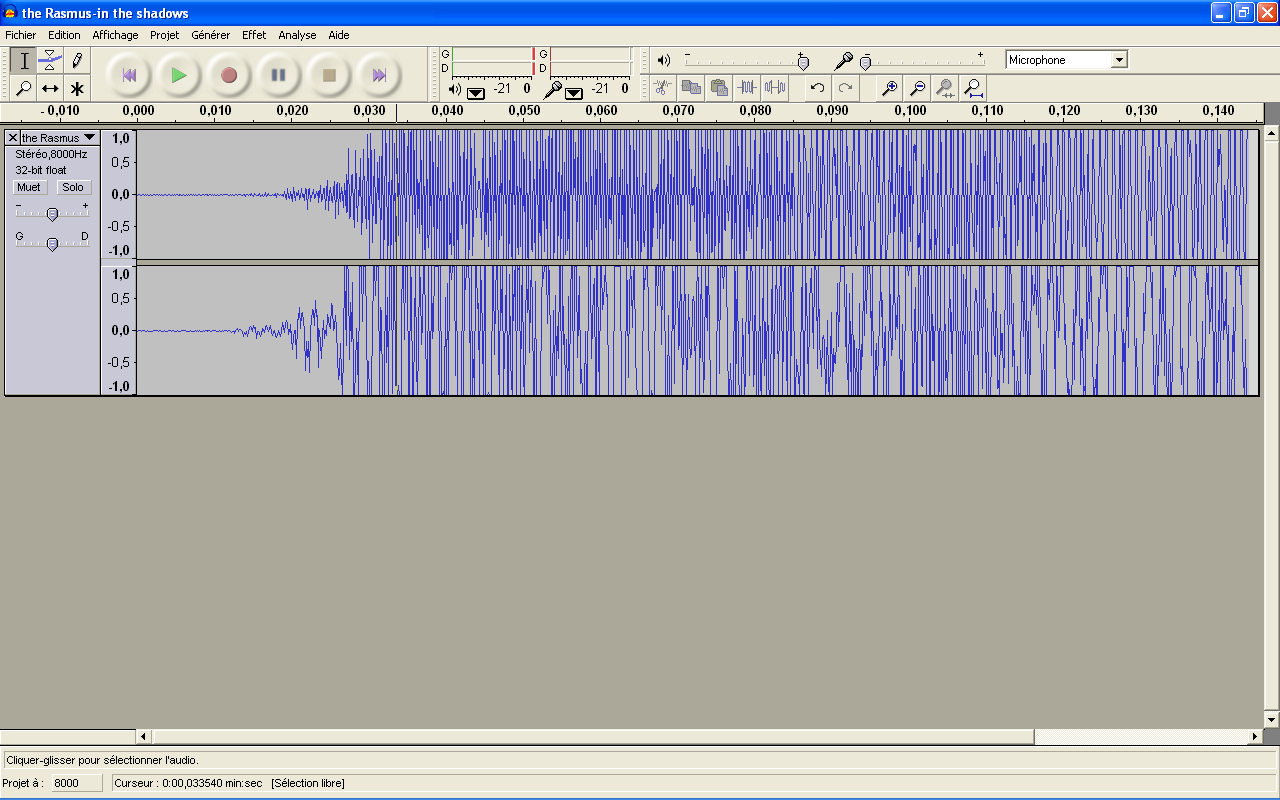 capture d'cran du logiciel : audacity