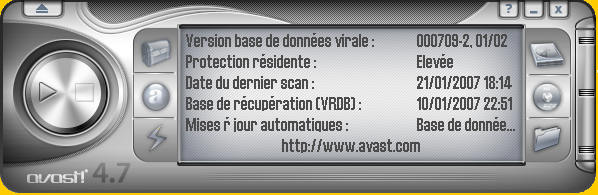 capture d'cran du logiciel : avast